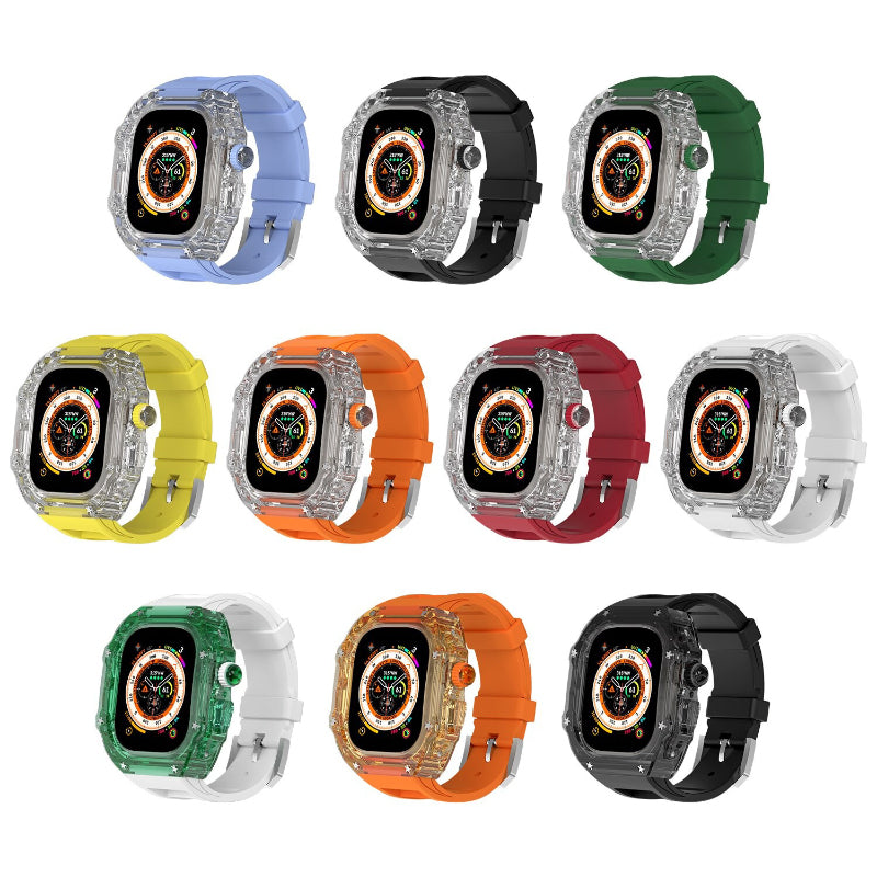 Transparent Case and Durable Replacement Straps for Apple Watches