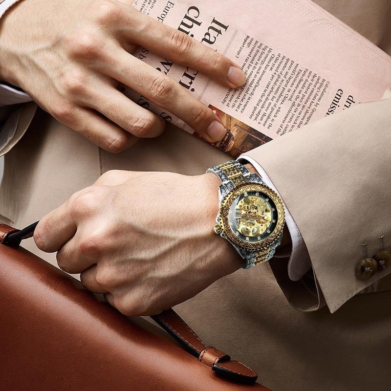 UPDATE PRODUCT TYPE - 3D Vintage Royal Engraved Fashion Automatic Watches
