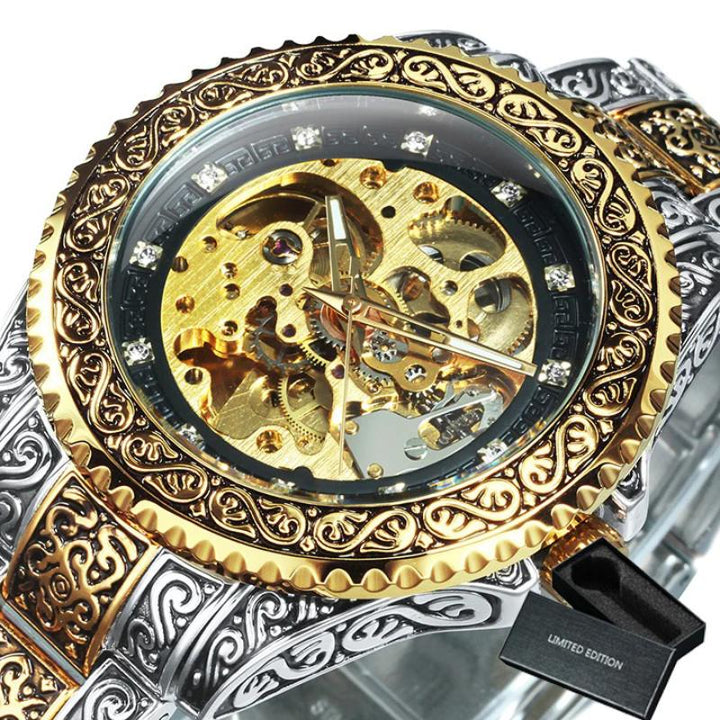 UPDATE PRODUCT TYPE - 3D Vintage Royal Engraved Fashion Automatic Watches