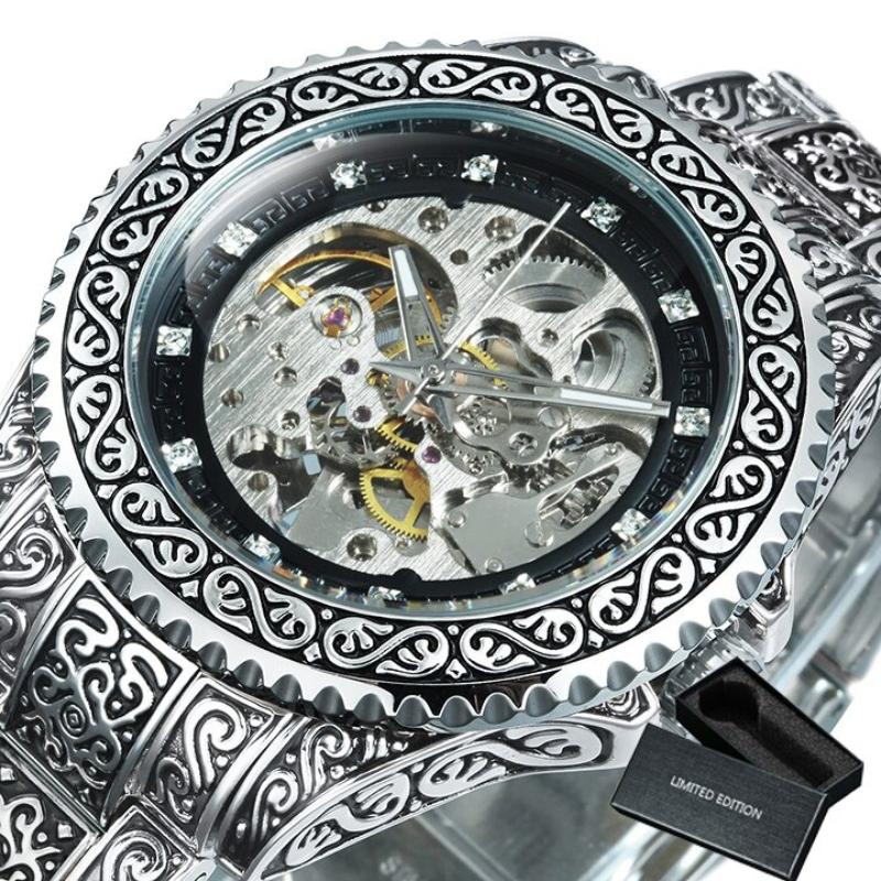 UPDATE PRODUCT TYPE - 3D Vintage Royal Engraved Fashion Automatic Watches