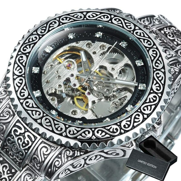 UPDATE PRODUCT TYPE - 3D Vintage Royal Engraved Fashion Automatic Watches