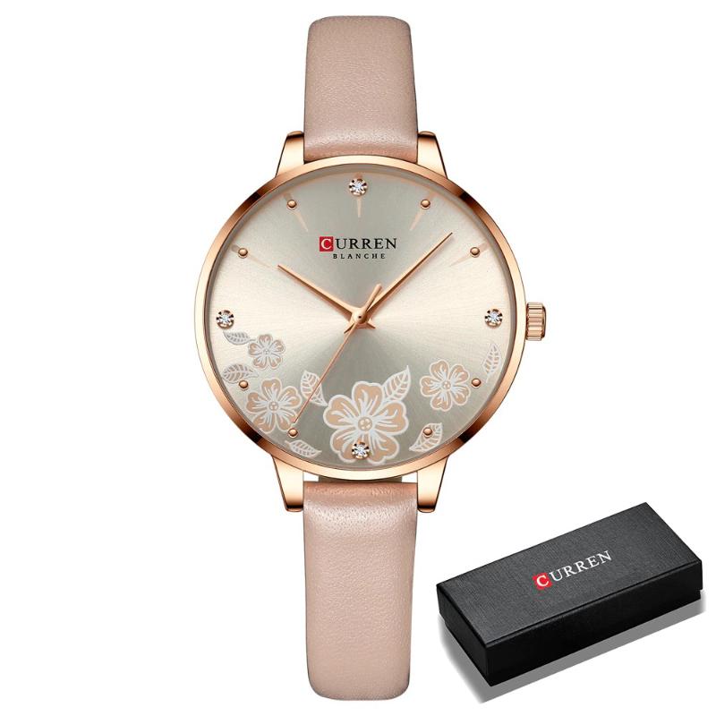 UPDATE PRODUCT TYPE - Charismatic Flower Dial With Vegan Leather Strap Quartz Watch