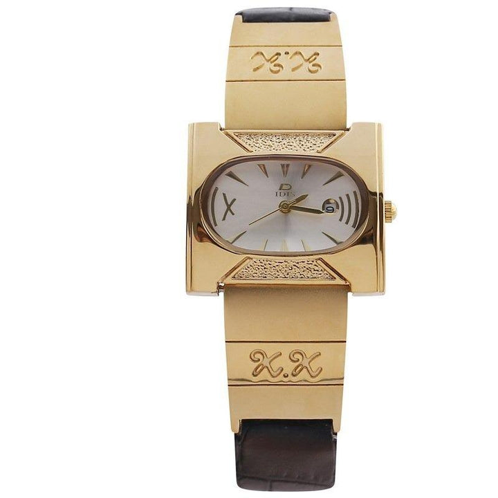 UPDATE PRODUCT TYPE - Unique Style Rectangular Case Vegan Leather Strap Quartz Watches