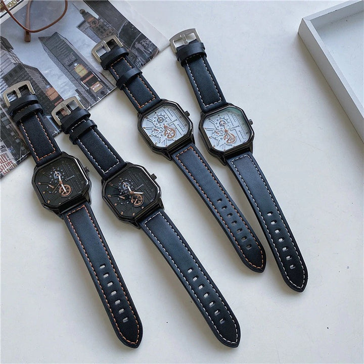 Modern Style Geometric Square Case Quartz Watches