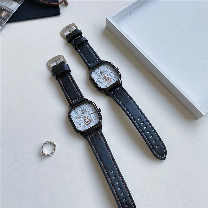 Modern Style Geometric Square Case Quartz Watches
