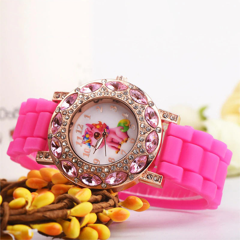 Children's Cartoon Pink Unicorn Fashion Quartz Watches