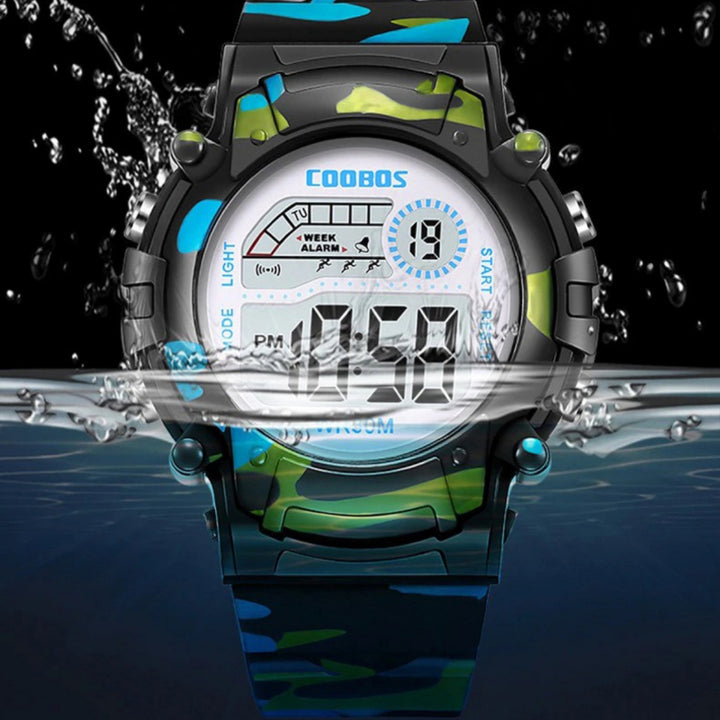 Military Kid's Colorful Digital LED Display Camouflage Watches