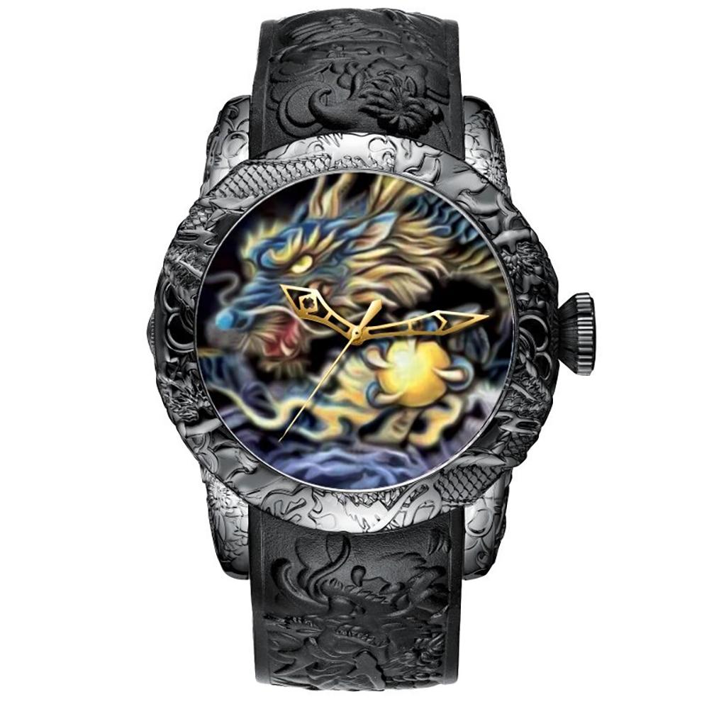 Watch - 3D Gold Dragon Sculpture Quartz Watch
