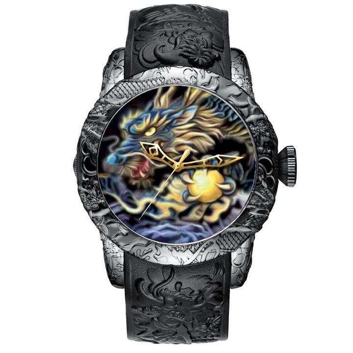 Watch - 3D Gold Dragon Sculpture Quartz Watch