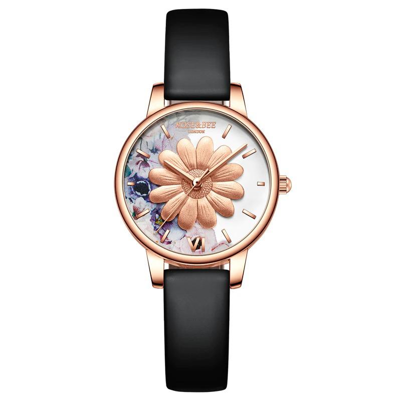 Watch - Beautiful Floral And Bee Dial Quartz Watch