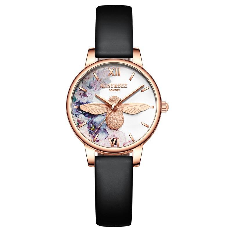 Watch - Beautiful Floral And Bee Dial Quartz Watch