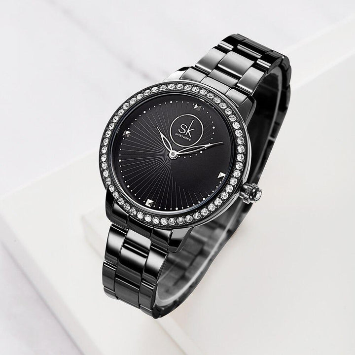 Watch - Brilliant Rhinestone Bezel Quartz Watch