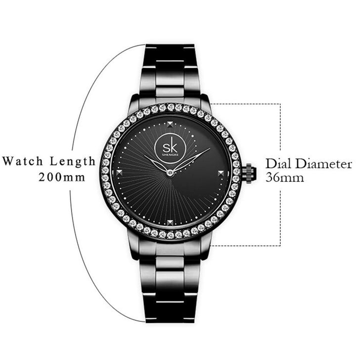 Watch - Brilliant Rhinestone Bezel Quartz Watch