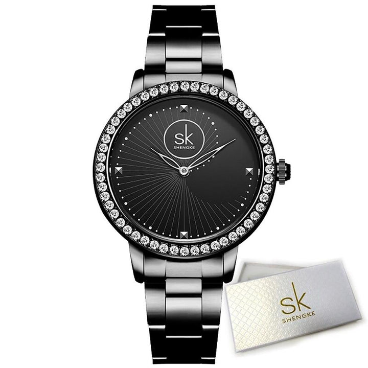 Watch - Brilliant Rhinestone Bezel Quartz Watch