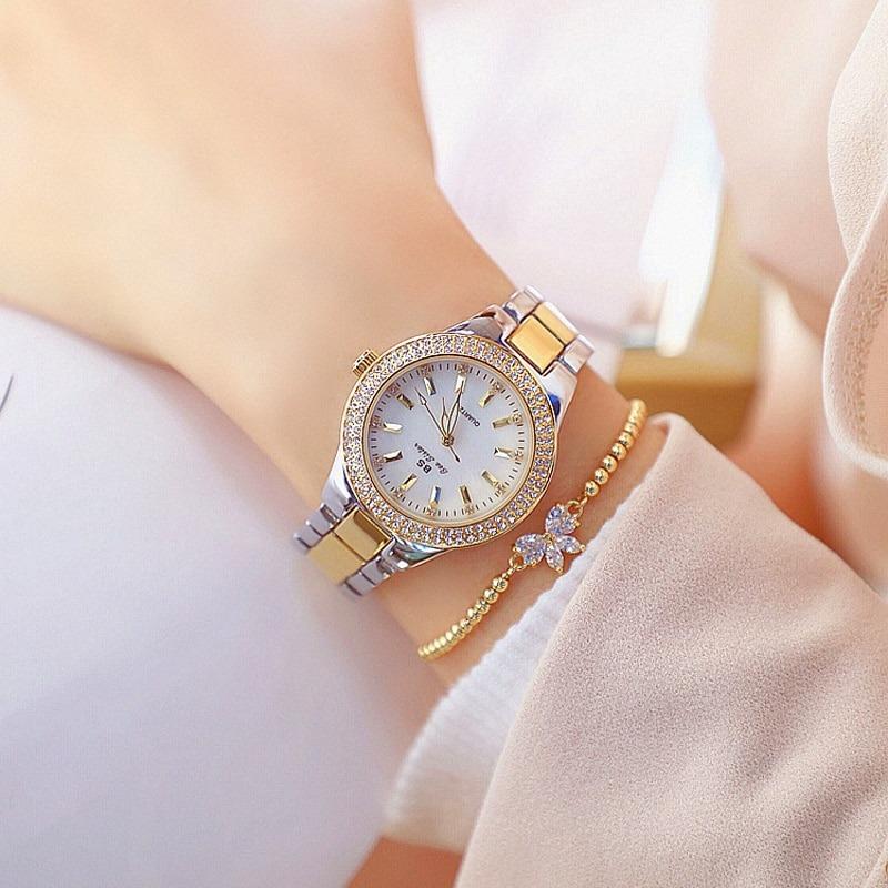 Watch - Brilliant Rhinestones With Stainless Steel Wrist Watch For Women