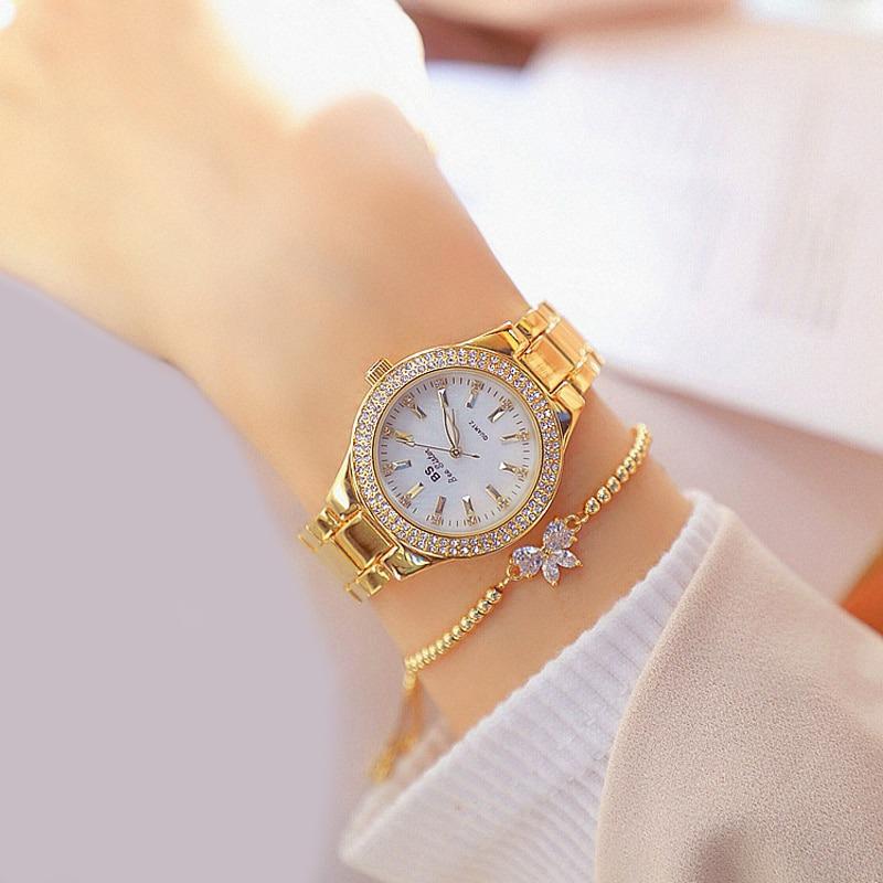 Watch - Brilliant Rhinestones With Stainless Steel Wrist Watch For Women