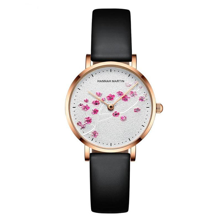 Watch - Captivating Embossed Flower Dial Quartz Watch