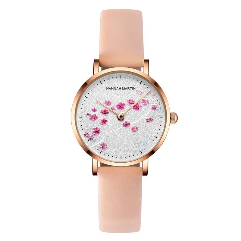 Watch - Captivating Embossed Flower Dial Quartz Watch