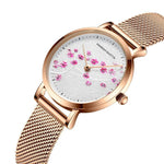 Watch - Captivating Embossed Flower Dial Quartz Watch