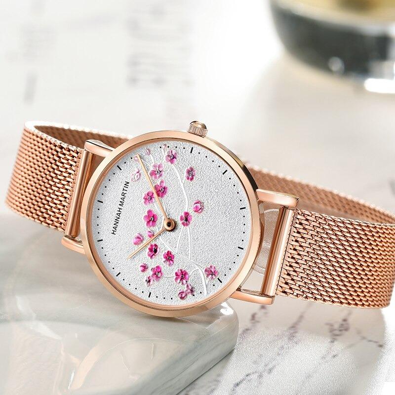 Watch - Captivating Embossed Flower Dial Quartz Watch