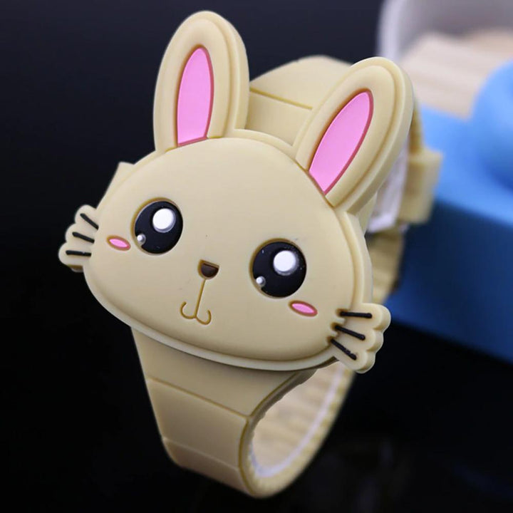 Watch - Cartoon Rabbit With Flip Case Digital Watch For Kids