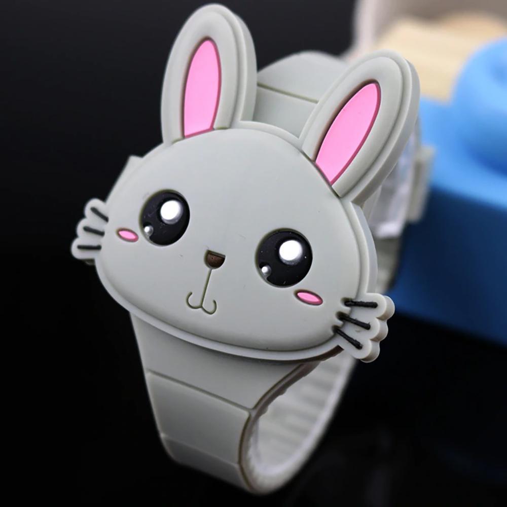 Watch - Cartoon Rabbit With Flip Case Digital Watch For Kids