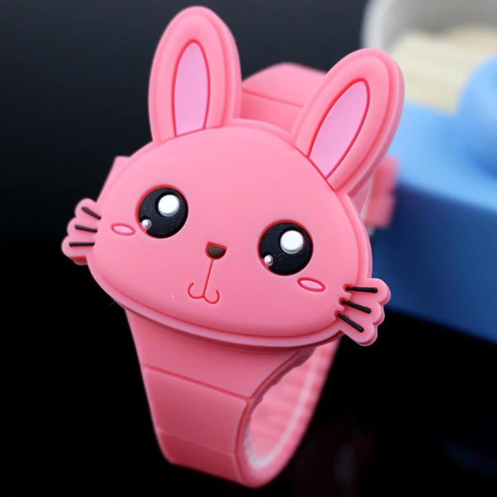 Watch - Cartoon Rabbit With Flip Case Digital Watch For Kids