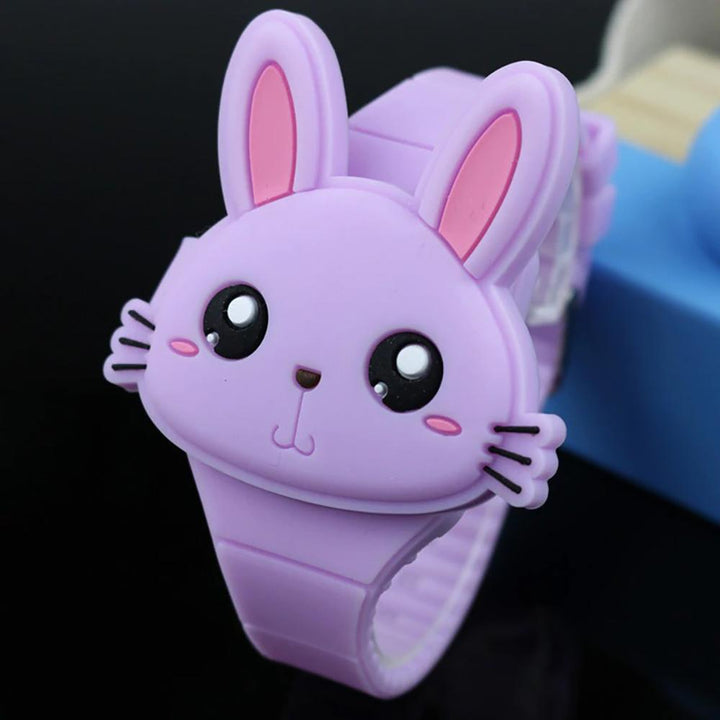 Watch - Cartoon Rabbit With Flip Case Digital Watch For Kids