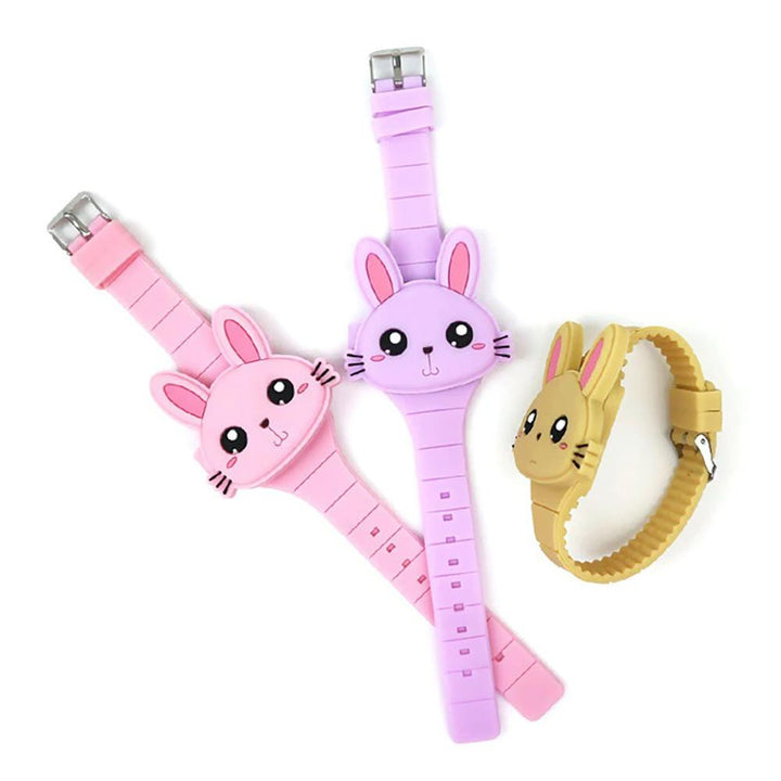 Watch - Cartoon Rabbit With Flip Case Digital Watch For Kids