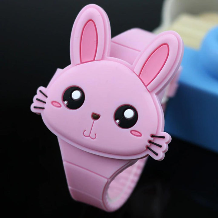 Watch - Cartoon Rabbit With Flip Case Digital Watch For Kids