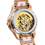 Watch - Charming Automatic Leather And Ceramic Band Wristwatch
