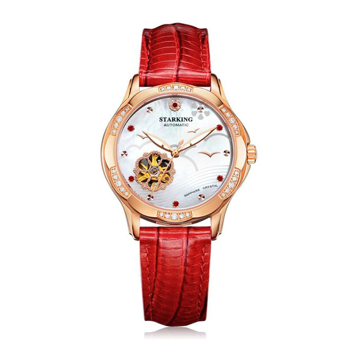 Watch - Charming Automatic Leather And Ceramic Band Wristwatch