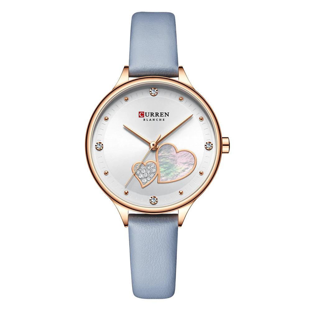 Watch - Charming Heart Dial With Rhinestone Quartz Watch