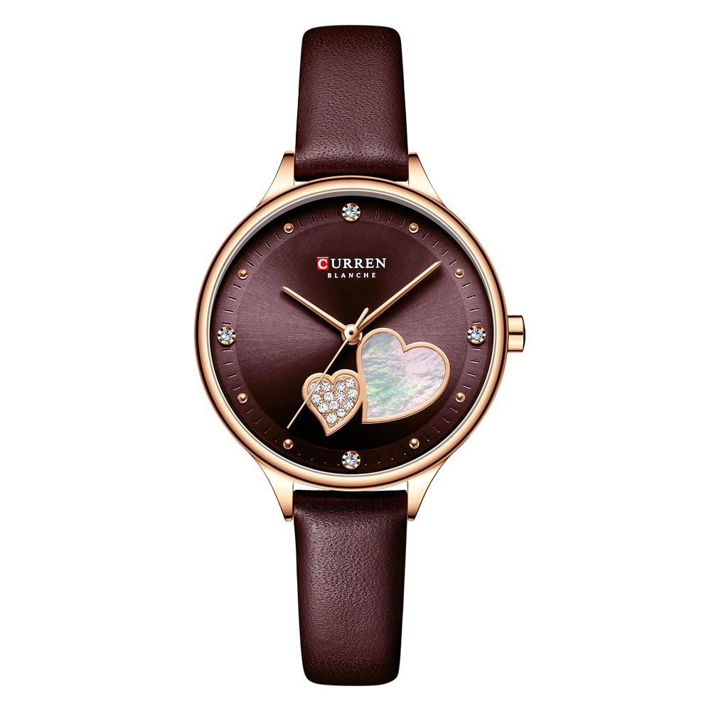 Watch - Charming Heart Dial With Rhinestone Quartz Watch