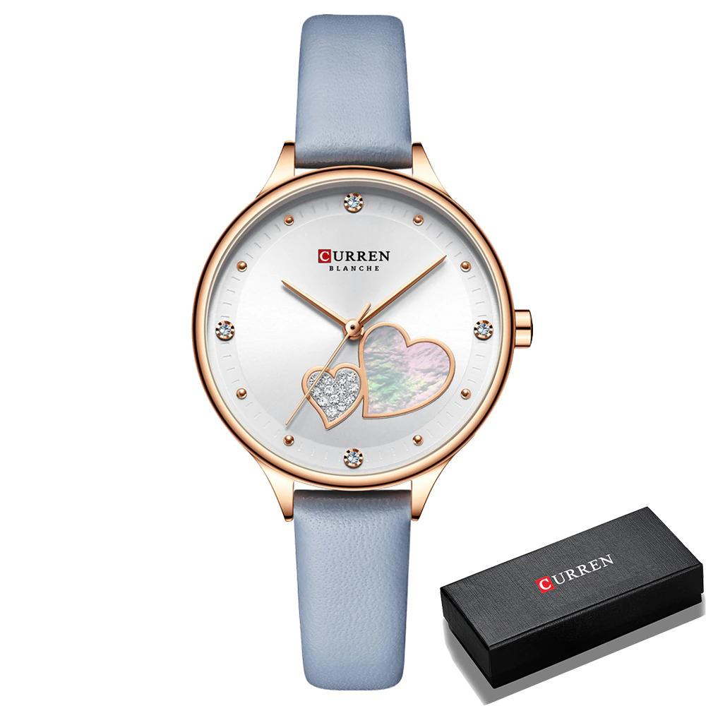 Watch - Charming Heart Dial With Rhinestone Quartz Watch