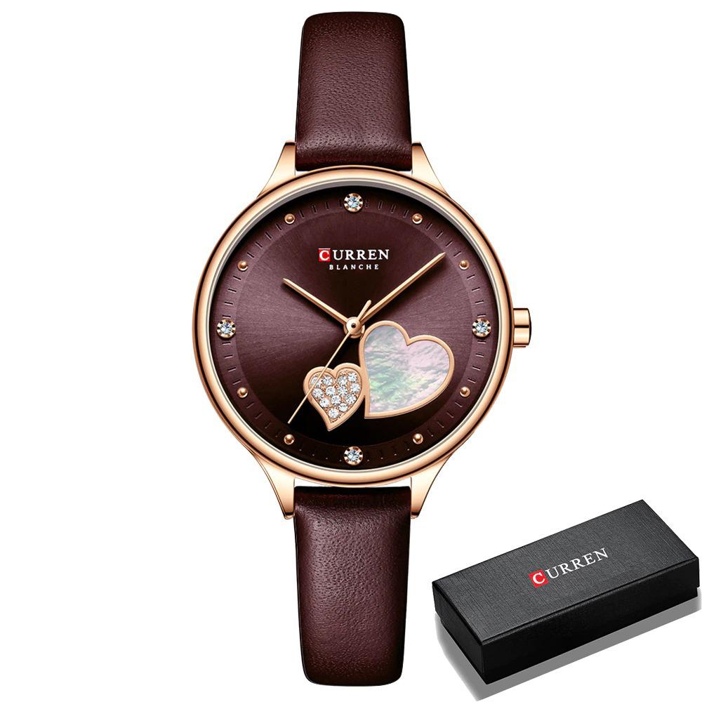 Watch - Charming Heart Dial With Rhinestone Quartz Watch