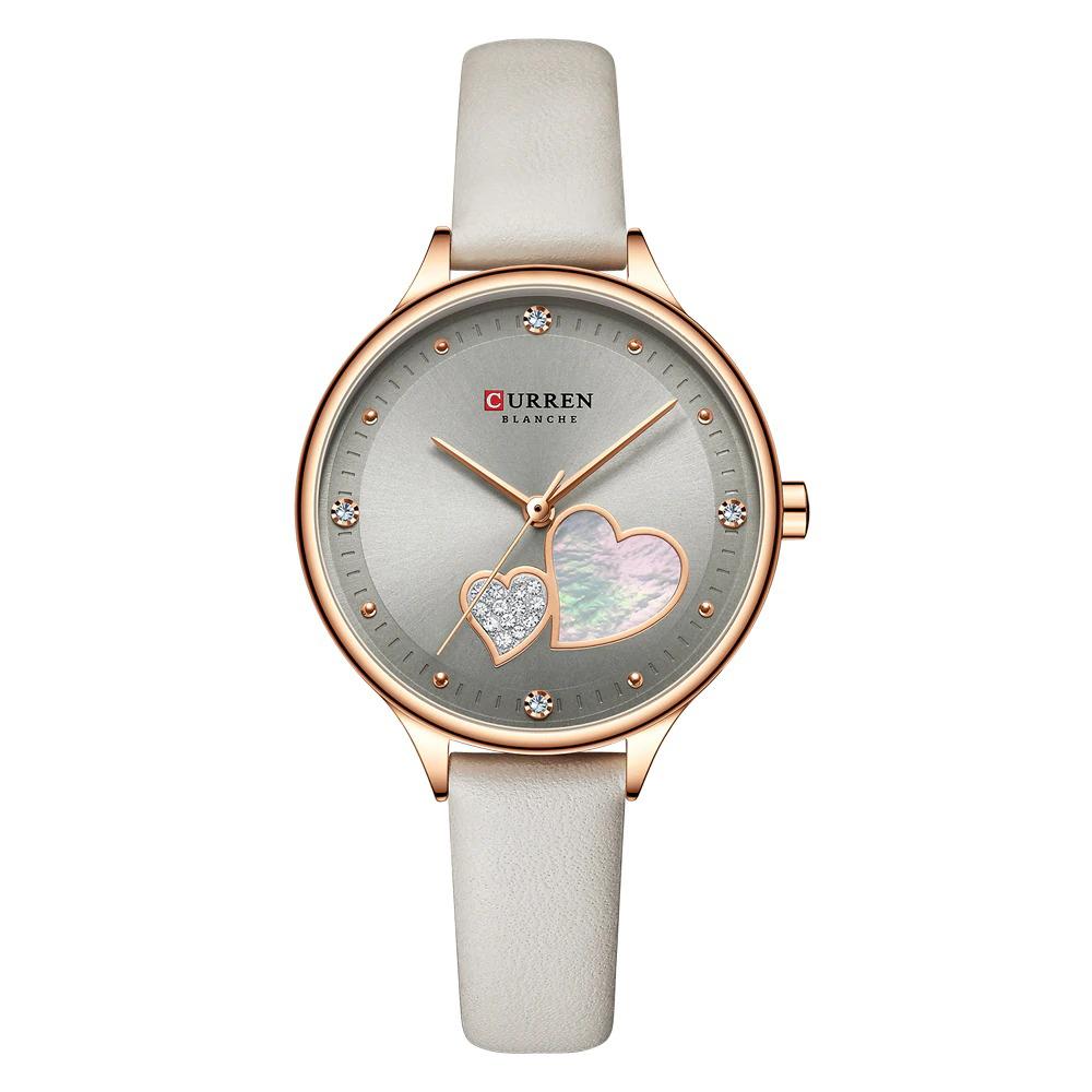 Watch - Charming Heart Dial With Rhinestone Quartz Watch