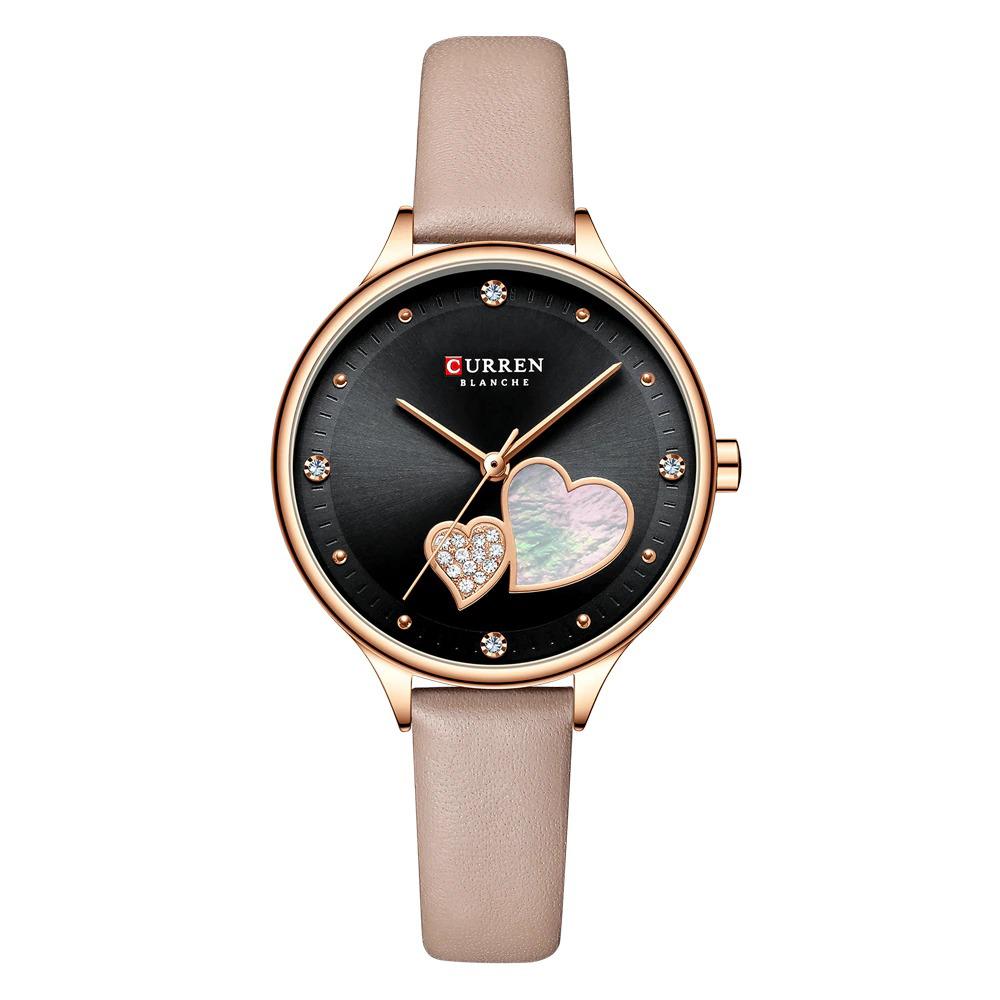 Watch - Charming Heart Dial With Rhinestone Quartz Watch