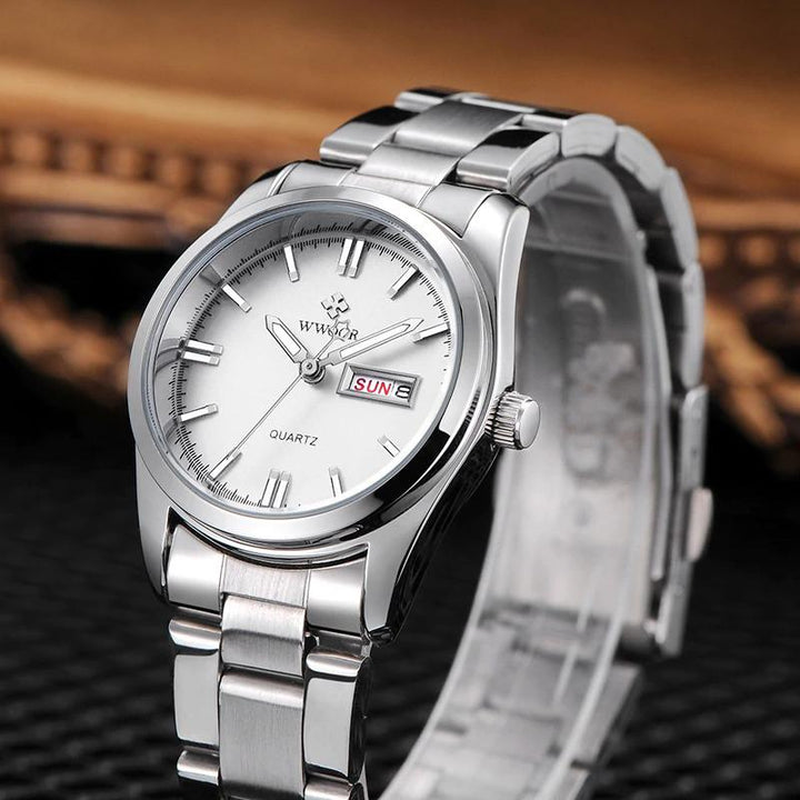 Watch - Classic Full Silver Stainless Steel Quartz Watch