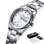 Watch - Classic Full Silver Stainless Steel Quartz Watch