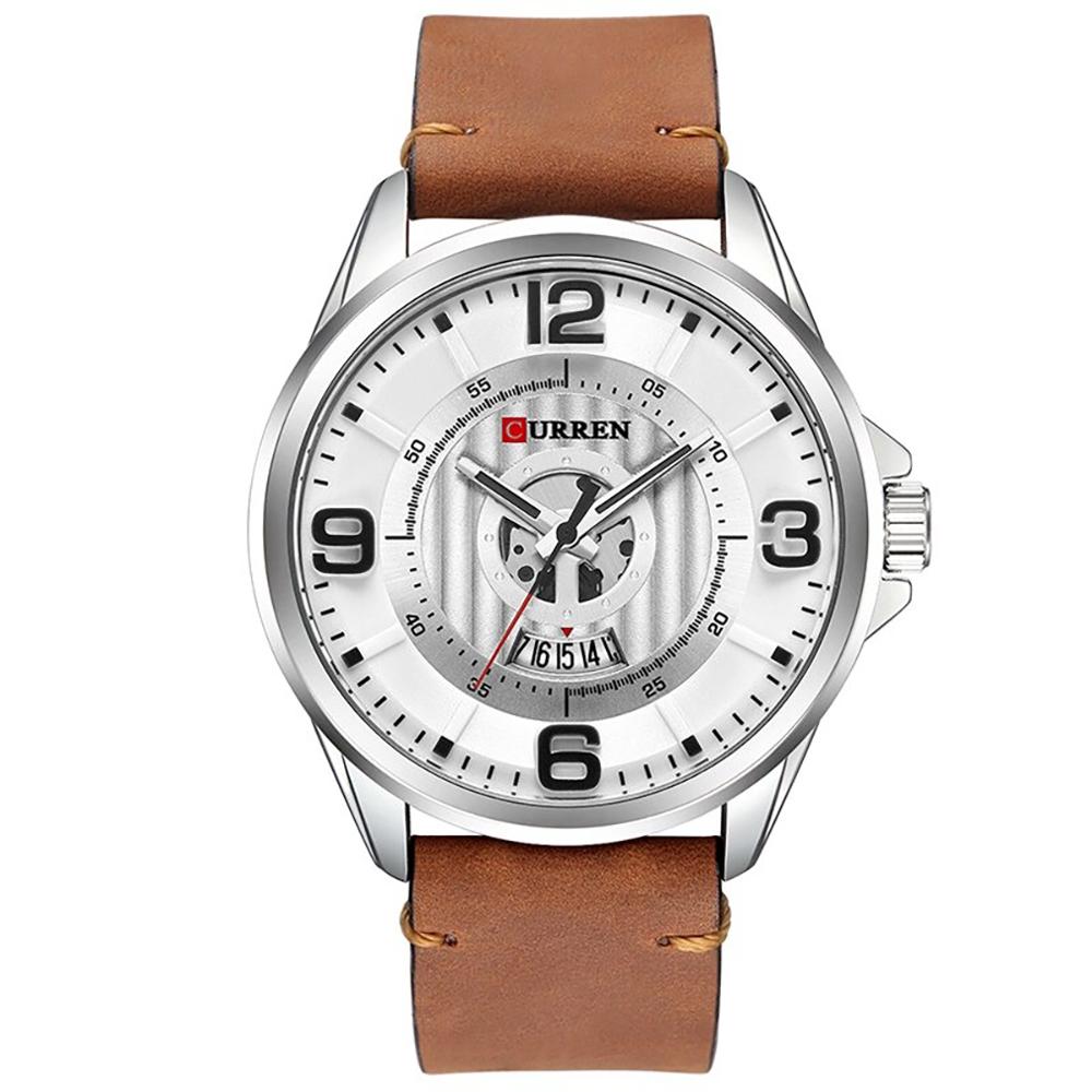 Watch - Classic Leather Strap With Big Dial Quartz Watch