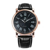 Watch - Classic Roman Numeral Dial With Leather Band Mechanical Watch