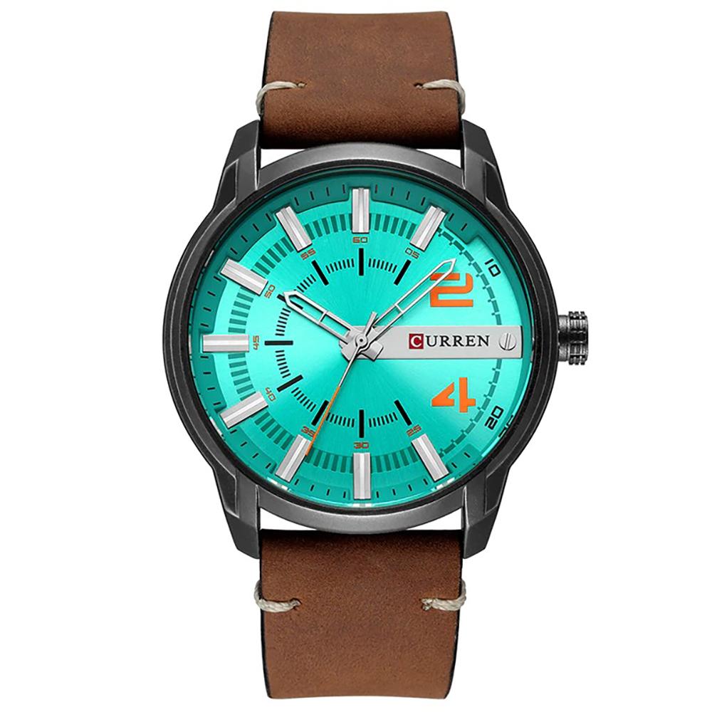 Watch - Classic Round Dial Leather Strap Quartz Watch