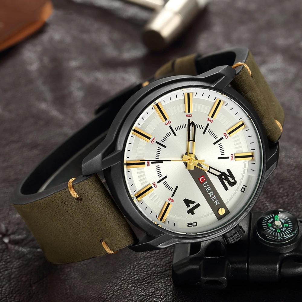 Watch - Classic Round Dial Leather Strap Quartz Watch