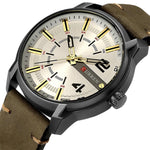 Watch - Classic Round Dial Leather Strap Quartz Watch