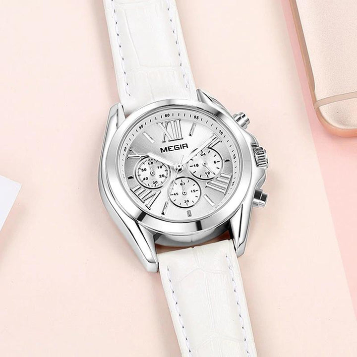 Watch - Classically Cool Leather Strap Chronograph Quartz Watch