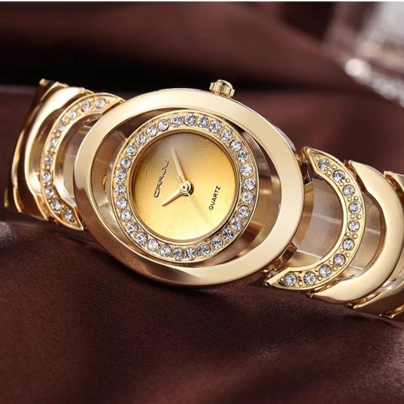 Watch - Classy Rhinestone Adorned Quartz Watch