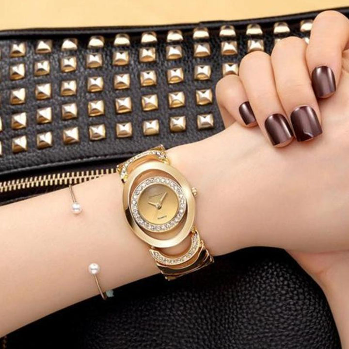 Watch - Classy Rhinestone Adorned Quartz Watch