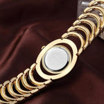 Elegant Round Case Rhinestone Bejeweled Bracelet Quartz Watches