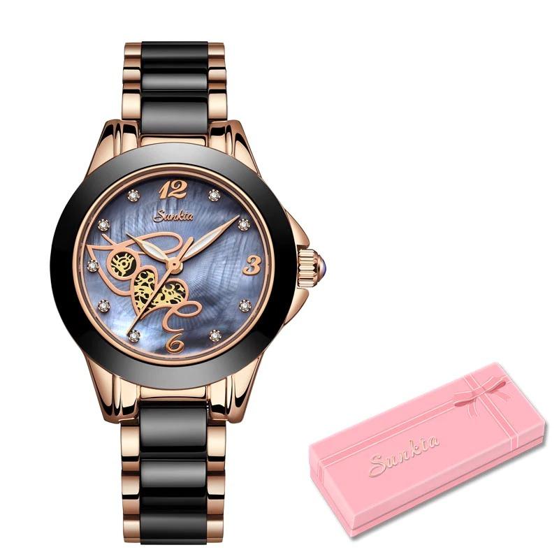 Watch - Classy Rhinestone Surface With Ceramic Band Quartz Watch